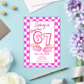 From 6 to 7 Meme Birthday Checkerboard Invitation アクリル招待状 (インサイチュ (ウェディング))