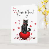 FROM CAT VALENTINE BLACK with赤いハート カード (黄色い花)