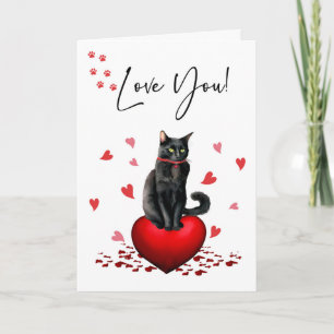 FROM CAT VALENTINE BLACK with赤いハート カード