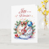 FROM Choirディレクター音楽とクリスマスオーナメント カード (黄色い花)