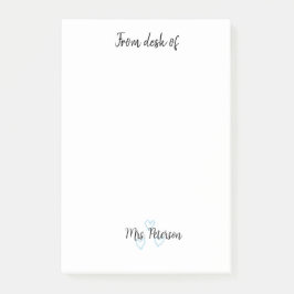 from desk of hear add先生名シンプルミニマル ポストイット