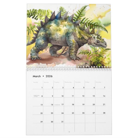 From Dinosaurs to Sabertooths – 2026 Calendar カレンダー (3月 2026)