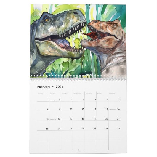 From Dinosaurs to Sabertooths – 2026 Calendar カレンダー (2月 2026)