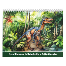 From Dinosaurs to Sabertooths – 2026 Calendar カレンダー