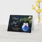 From Doctor Custom Name Holiday Greetings Ornament カード (黄色い花)