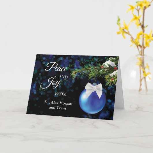 From Doctor Custom Name Holiday Greetings Ornament カード (黄色い花)