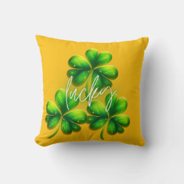 From emerald green to lucky clovers クッション