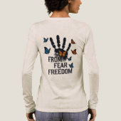 From Fear to Freedom – Domestic Abuse T-Shirt トライブレンドＴシャツ (背面)