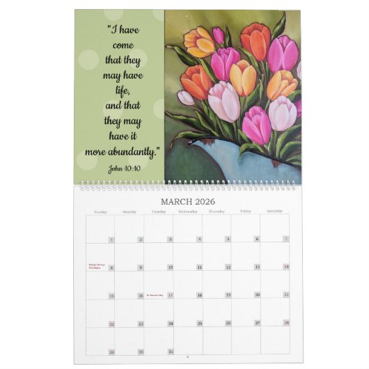 "From Glory to Glory" 2026 Scripture Calendar カレンダー (3月 2026)