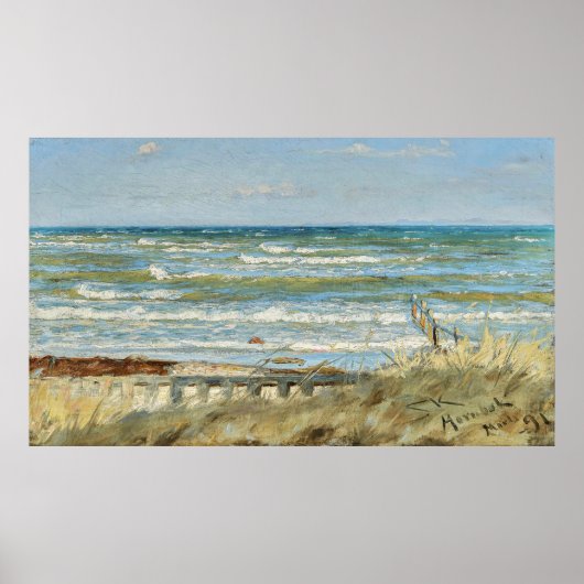 From Hornbæk beach, PS Kroyer ポスター (正面)