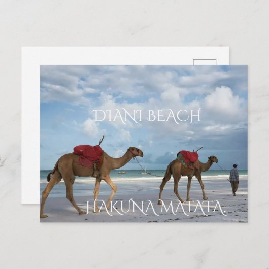 “From Kenya’s Coast with Love – Diani Beach” ポストカード (正面/裏面)