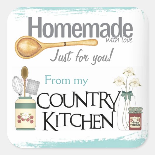 From My Country Kitchen Stickers スクエアシール (正面)
