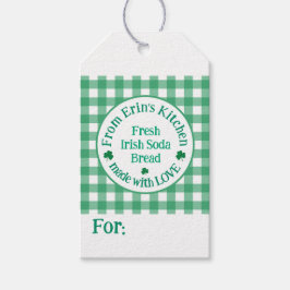 From NAME Kitchen Made with Love Irish Green Check ギフトタグ