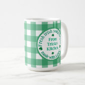 From NAME Kitchen with Love Irish Green Check  コーヒーマグカップ (正面右)