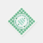 From NAME Kitchen with Love Irish Green Check  スタンダードカクテルナプキン (角)