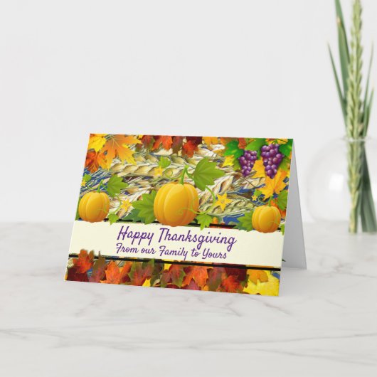 From our Family to Yours, Thanksgiving カード (正面)