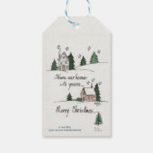 "From Our Home"グリーティングヴィンテージホーム水彩 ギフトタグ (裏面)