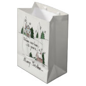 "From Our Home"グリーティングヴィンテージホーム水彩 ミディアムペーパーバッグ (正面アングル)