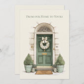 From Our Home to Yours Green Holiday Christmas シーズンカード (正面/裏面)