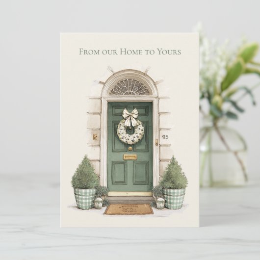 From Our Home to Yours Green Holiday Christmas シーズンカード (スタンド正面)