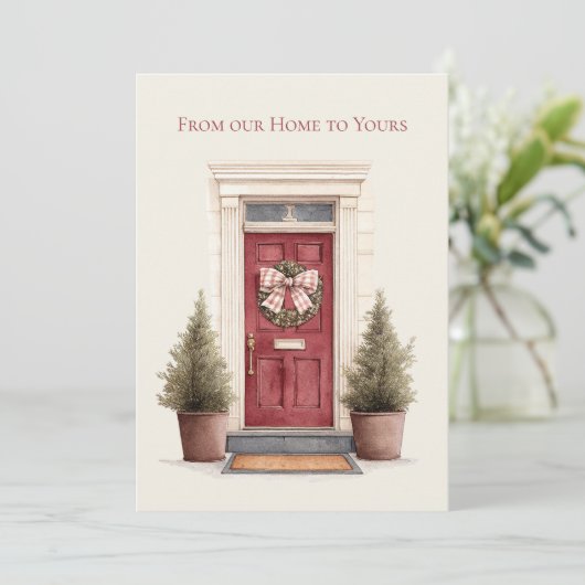 From Our Home to Yours Red Holiday Christmas シーズンカード (スタンド正面)