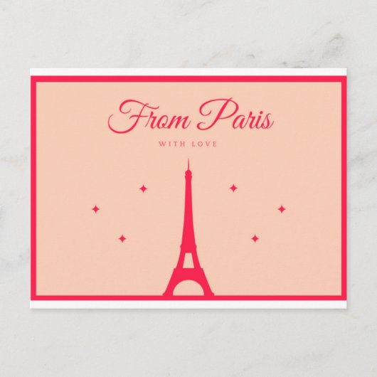 From Paris with Love – レッドレタリング ポストカード (正面)