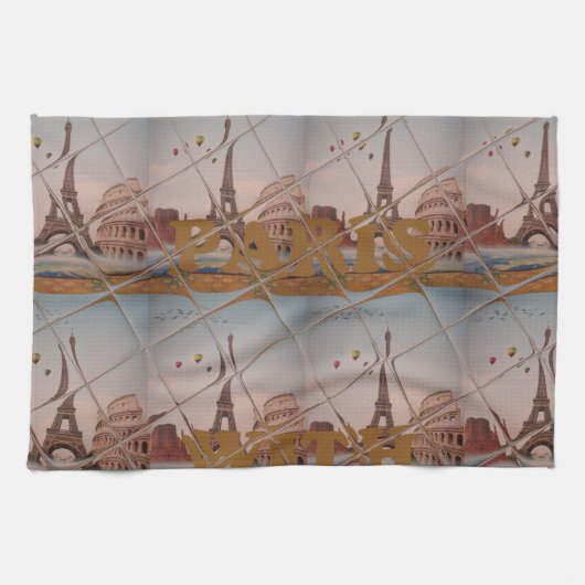 From Paris With Love blue sky colors キッチンタオル (横)