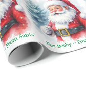 From Santa Claus Add Child's Name Christmas Roll ラッピングペーパー (ロールコーナー)