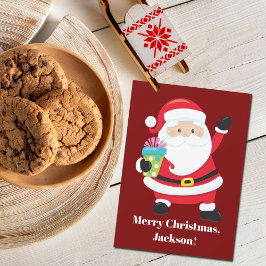 From Santa Red Personalized Kids Christmas カード