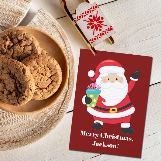From Santa Red Personalized Kids Christmas カード
