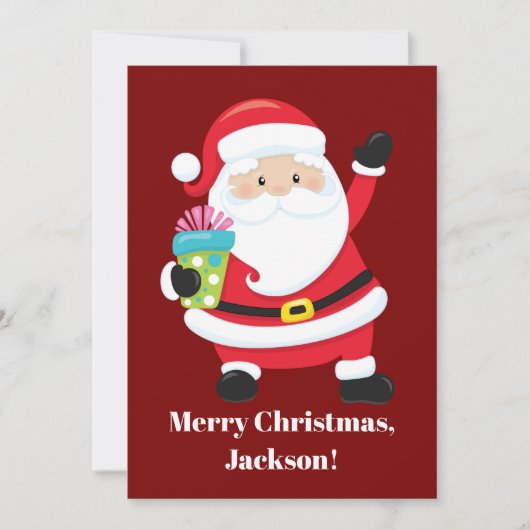 From Santa Red Personalized Kids Christmas カード (正面)
