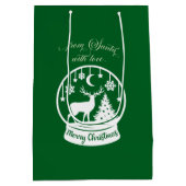 From Santa With Love Snow Globe Deer ミディアムペーパーバッグ (裏面)