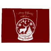 From Santa With Love Snow Globe Deer ラージペーパーバッグ (裏面)
