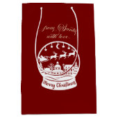 From Santa With Love Snow Globe Santa ミディアムペーパーバッグ (正面)