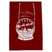 From Santa With Love Snow Globe Santa ミディアムペーパーバッグ (裏面)