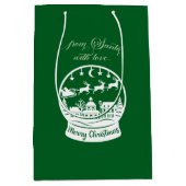 From Santa With Love Snow Globe Santa ミディアムペーパーバッグ (正面)