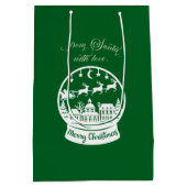 From Santa With Love Snow Globe Santa ミディアムペーパーバッグ (裏面)