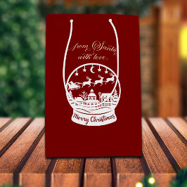 From Santa With Love Snow Globe Santa ミディアムペーパーバッグ