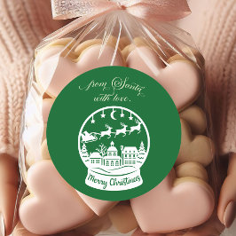 From Santa With Love Snow Globe Santa ラウンドシール