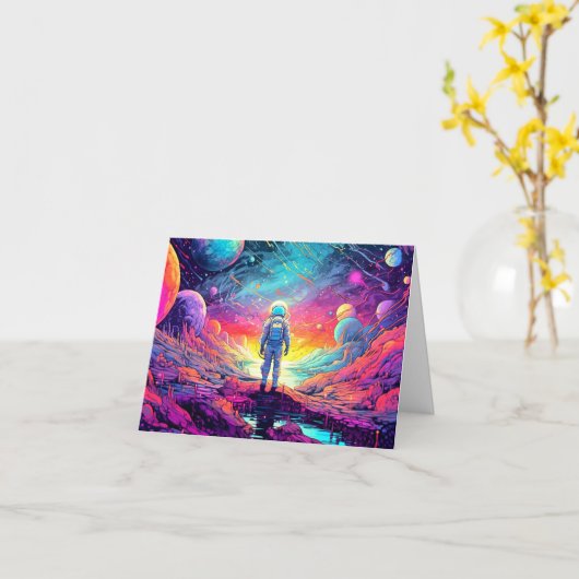 From Space & Beyond Design Birthday カード (黄色い花)