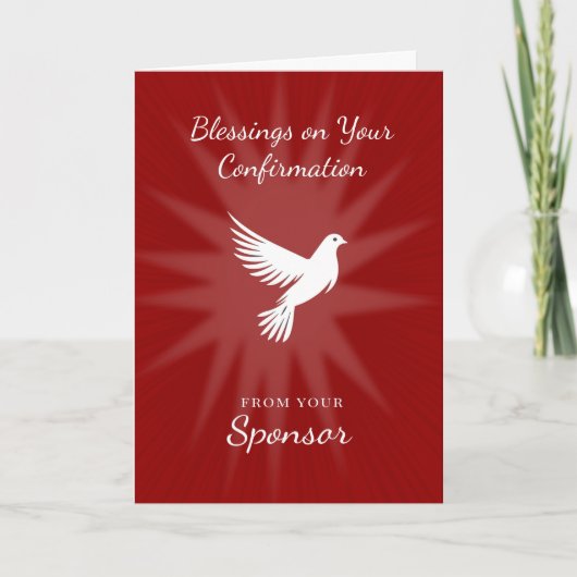 From Sponsor Confirmation Religious Red Dove Rays  カード (正面)