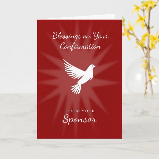 From Sponsor Confirmation Religious Red Dove Rays  カード (黄色い花)
