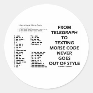 From Telegraph Toメールや文字を打つMorse Code Neverスタイル ラウンドシール