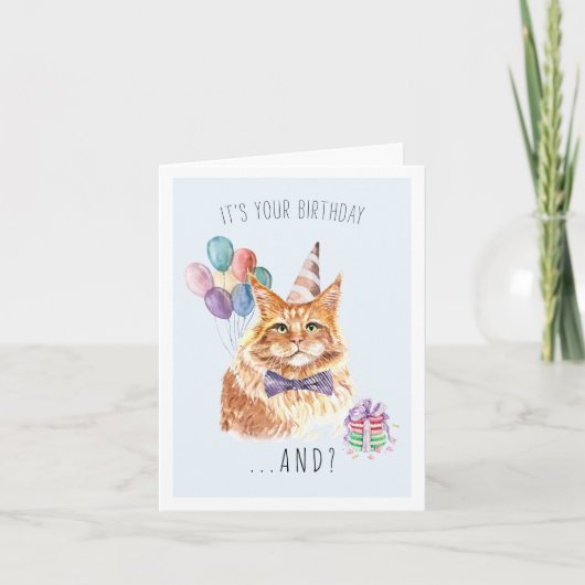 From the Cat | かわいい子猫の誕生日カード カード (正面)