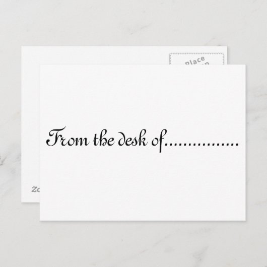 「From the desk of」 – はがき (正面/裏面)