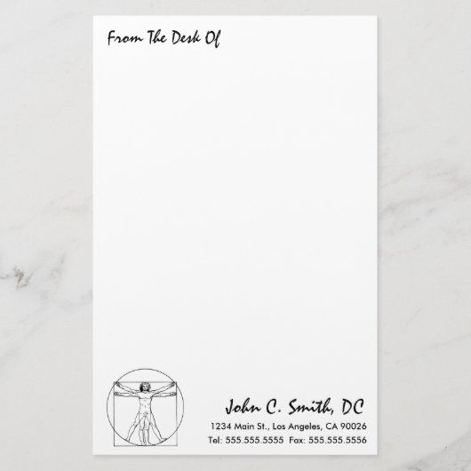 『From The Desk Of』カイロプラクティック文房具 便箋 (正面)