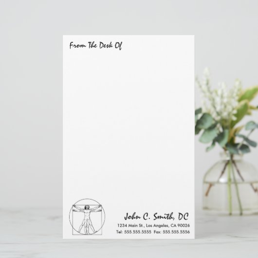 『From The Desk Of』カイロプラクティック文房具 便箋 (スタンド正面)