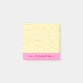 From The Desk Of Custom Name Lips Pattern Yellow ポストイット (正面)