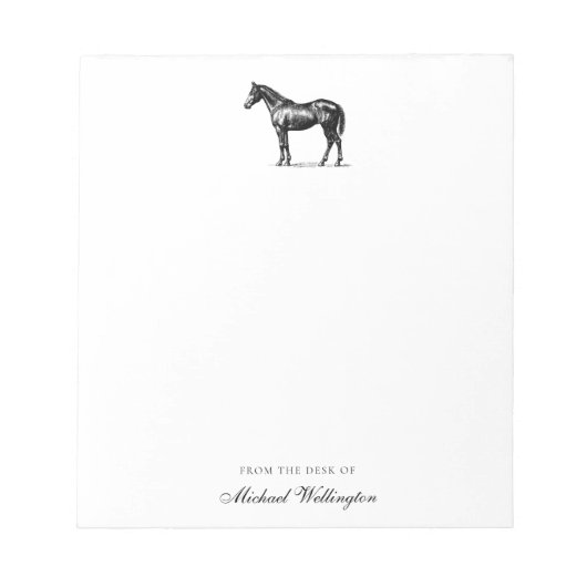 From The Desk Of | Elegant Horse Equestrian Name ノートパッド (正面)