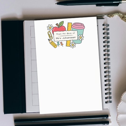 From the Desk of Teacher Cute Personalized ポストイット